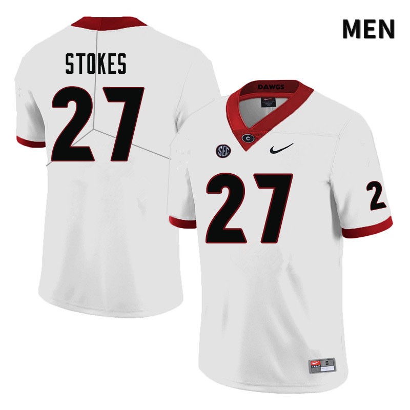 Georgia Bulldogs Men's Eric Stokes #27 White Stitched College UGA Football Jersey 23ZF016RR